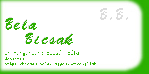 bela bicsak business card