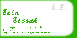 bela bicsak business card